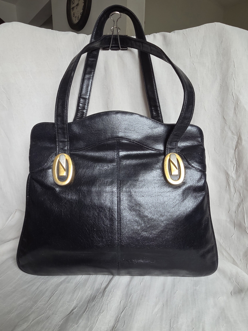 Vintage Lou Taylor Leather Shoulder Bag